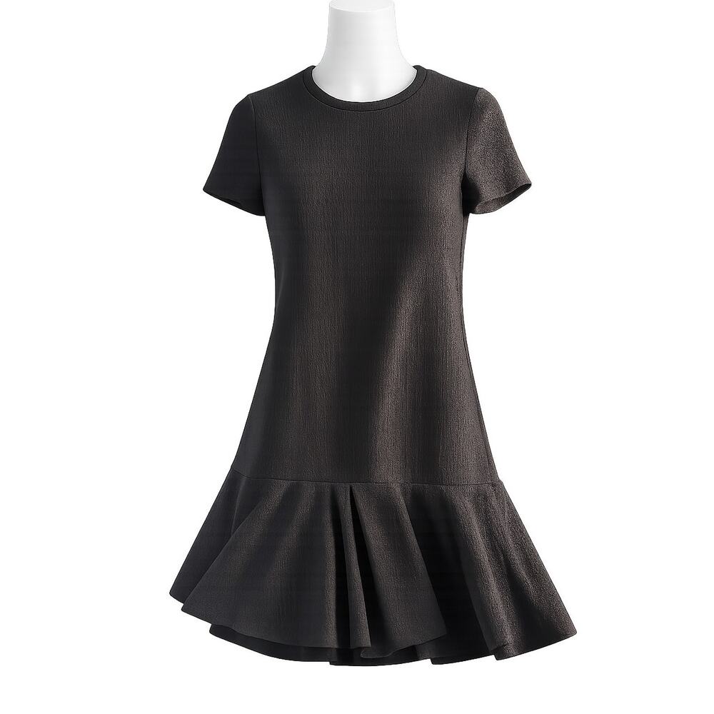 Zara Trafaluc Black Drop Waist Mini Dress Short Sleeve Fit & Flare - Size Small